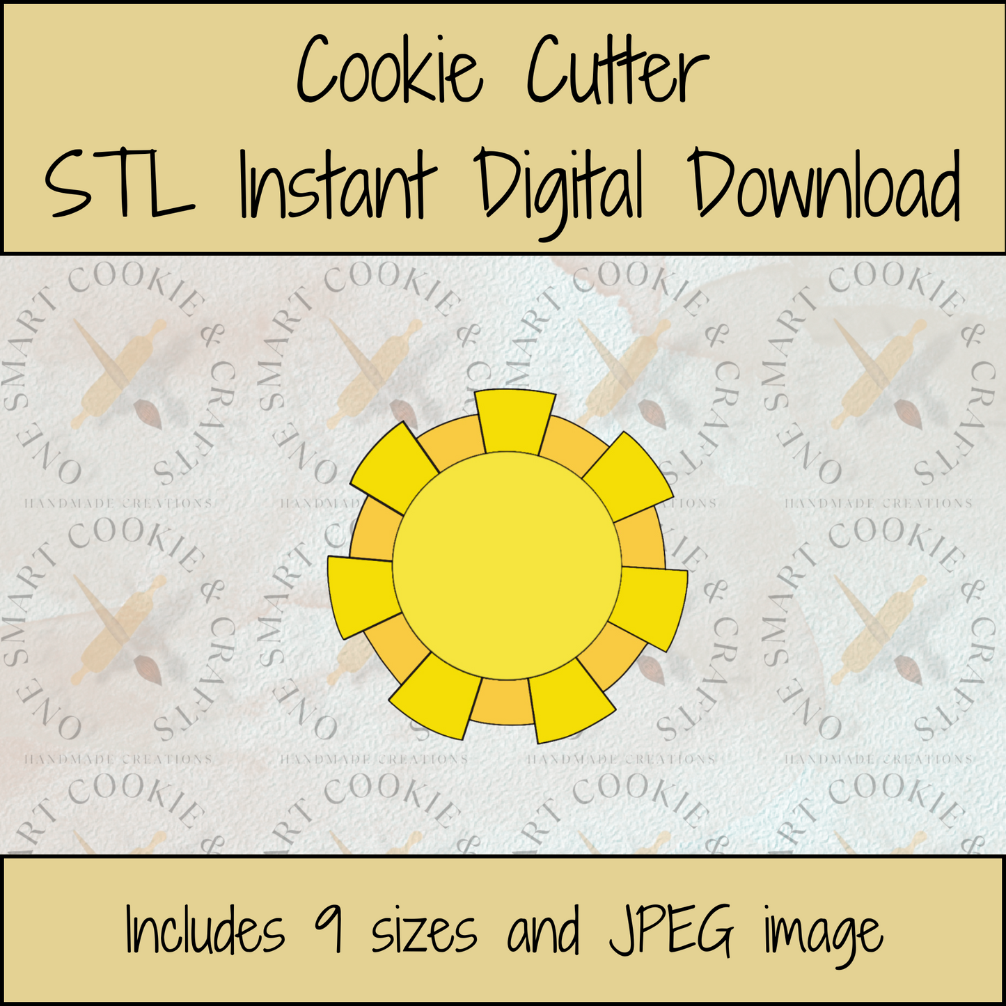 Sun Cookie Cutter STL File