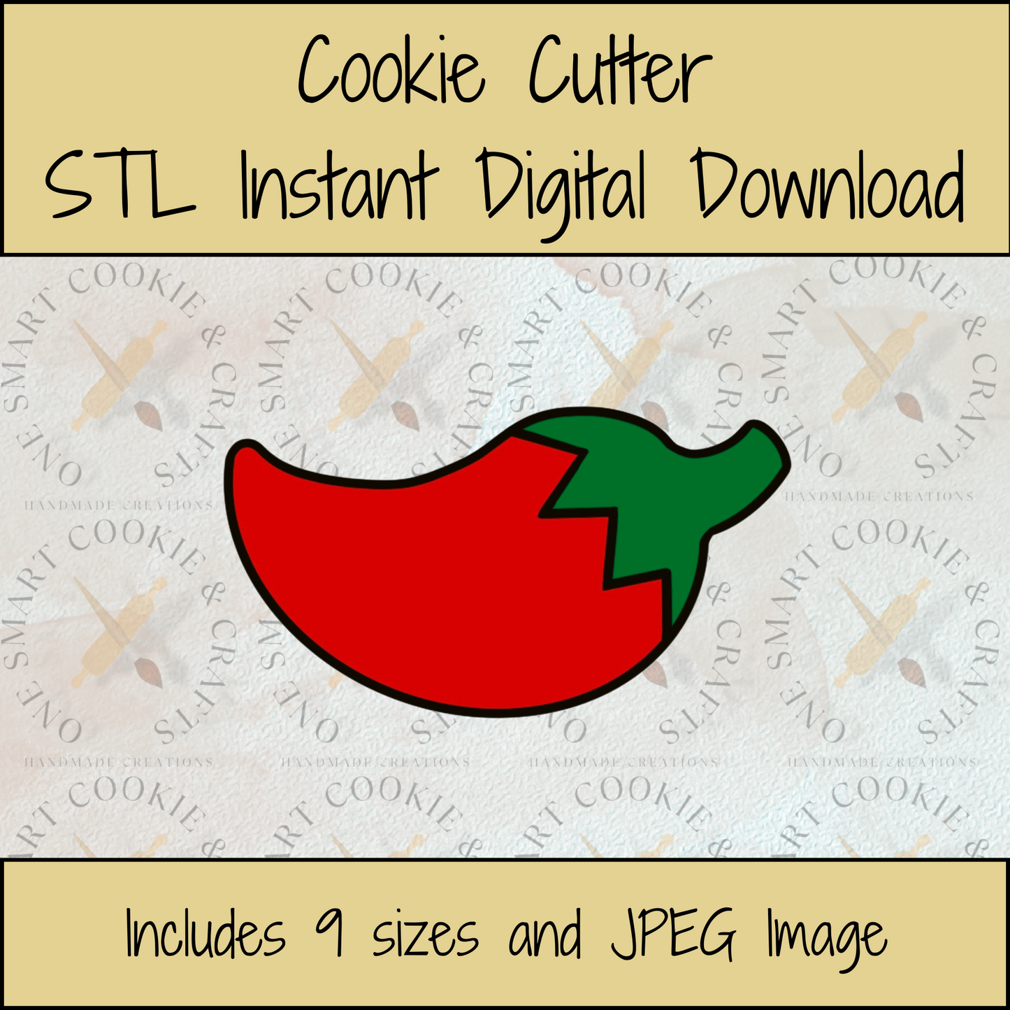 Chili Pepper Cookie Cutter STL File