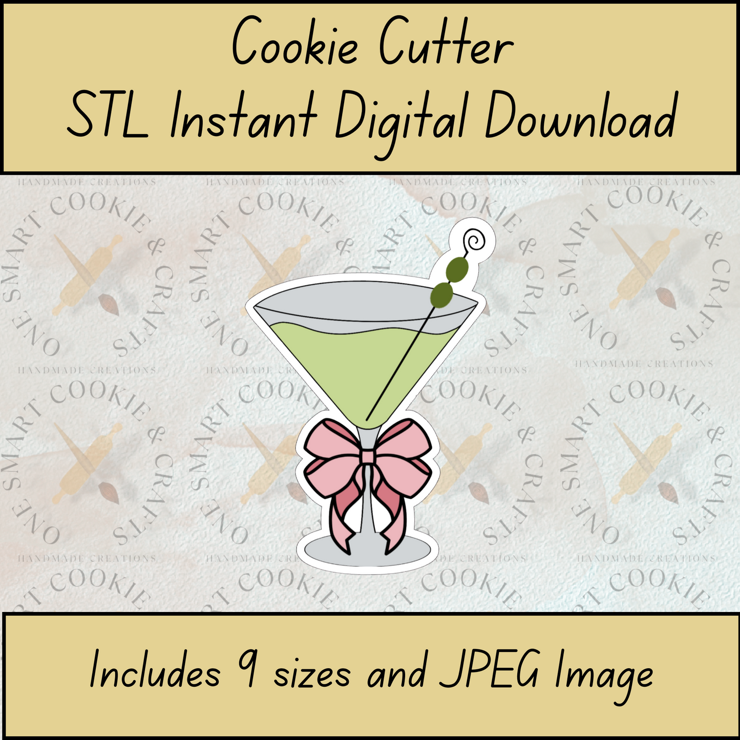 Martini Glass Cookie Cutter STL File