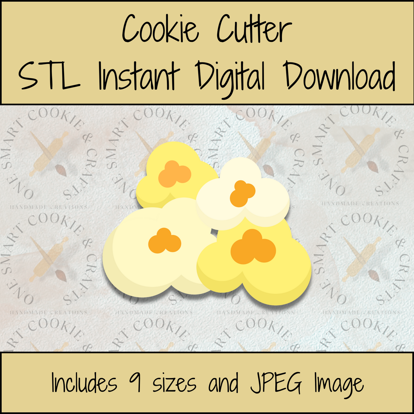 Popcorn Cookie Cutter STL File