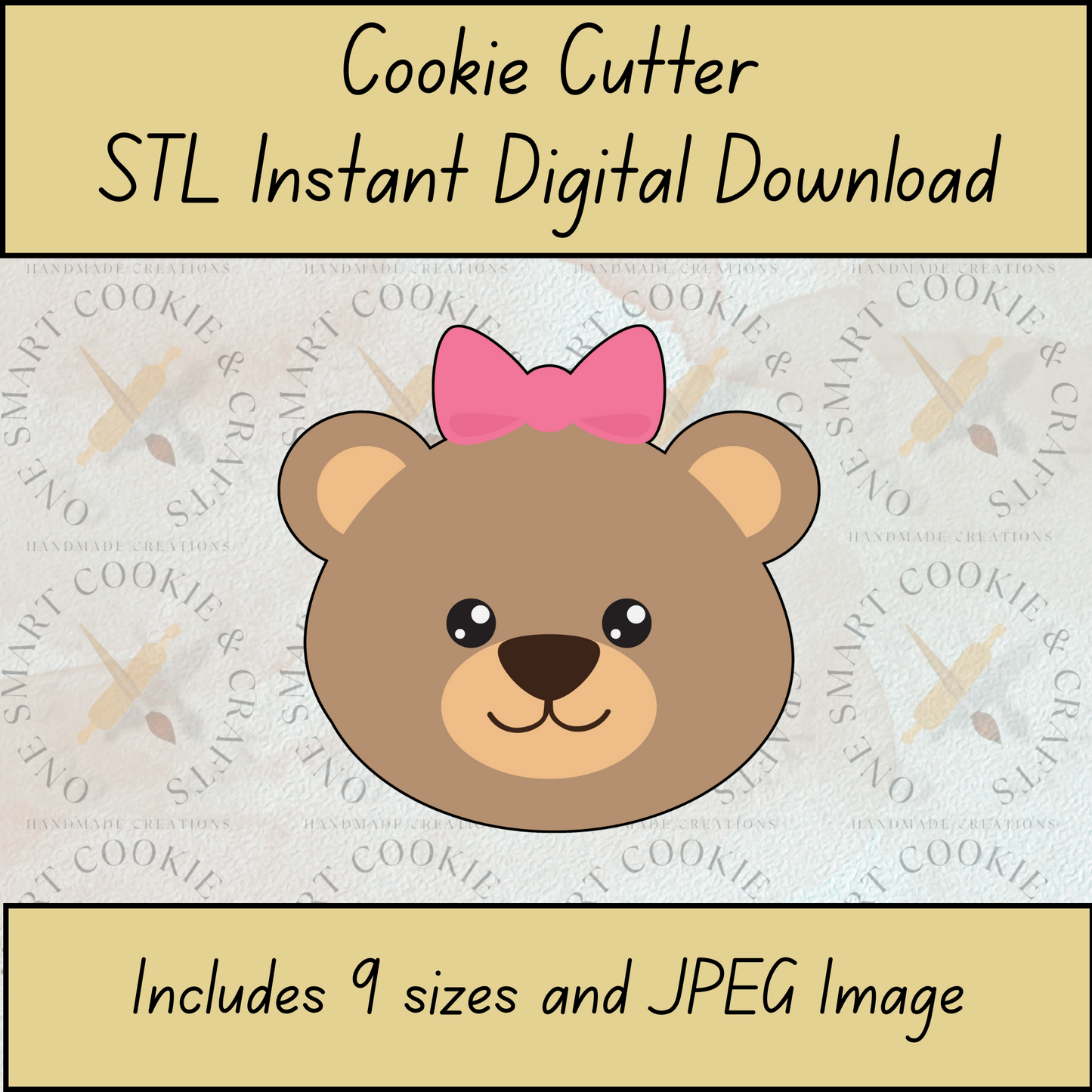 Girl Bear Cookie Cutter STL File
