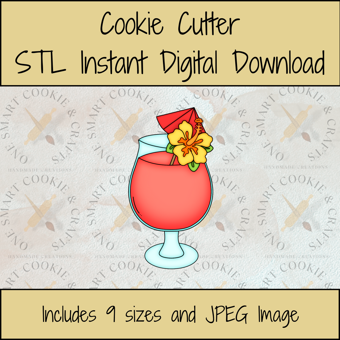 Tropical Drink Cookie Cutter STL File
