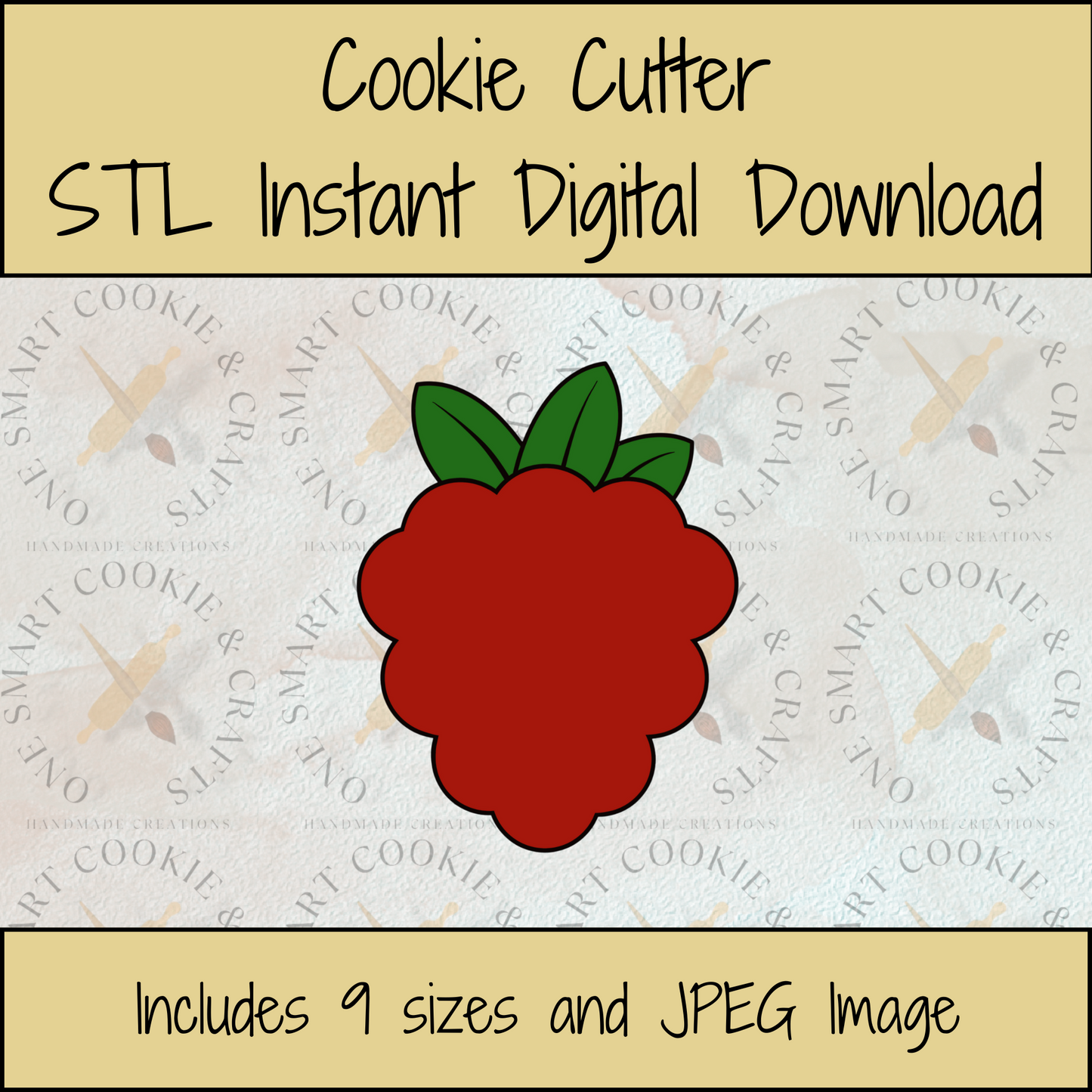 Raspberry Cookie Cutter STL File