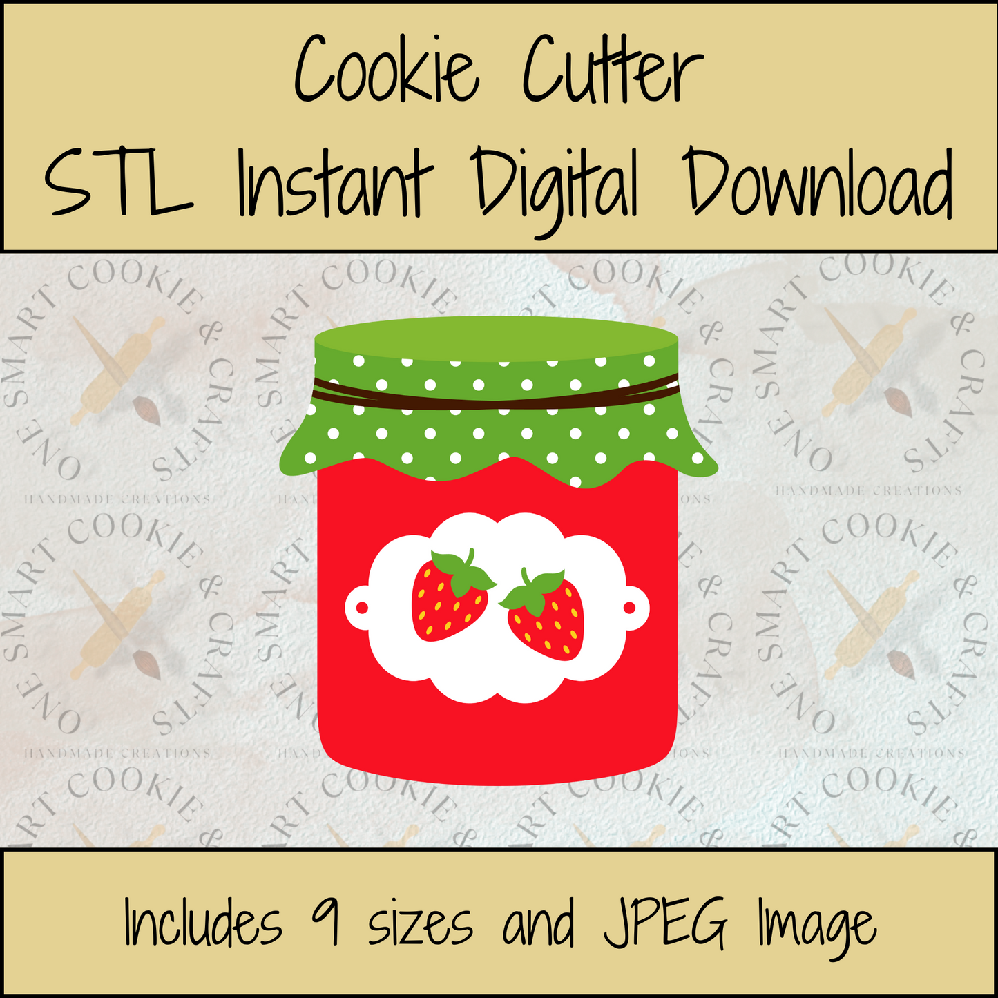 Strawberry Jam Cookie Cutter STL File