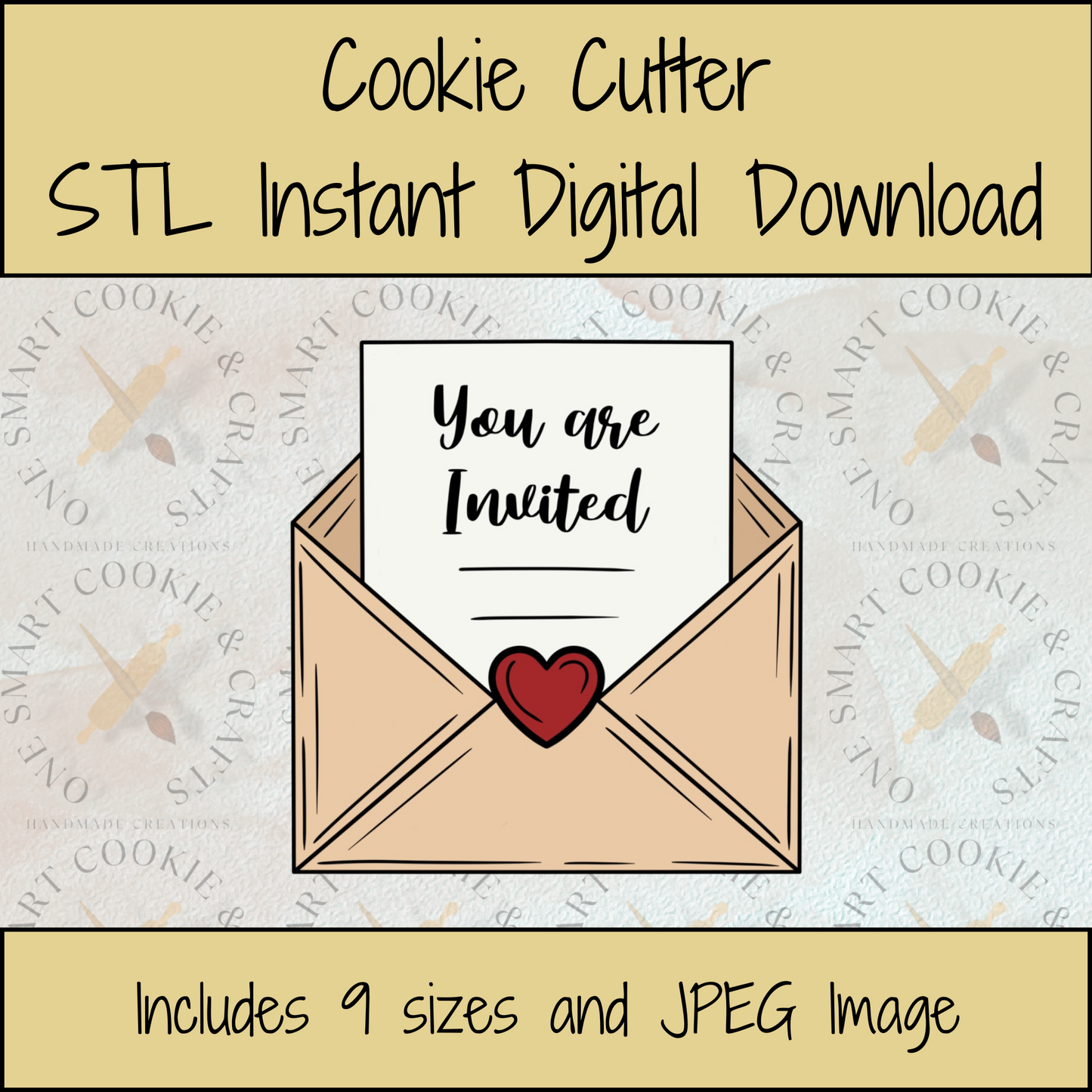 Invitation Cookie Cutter STL File