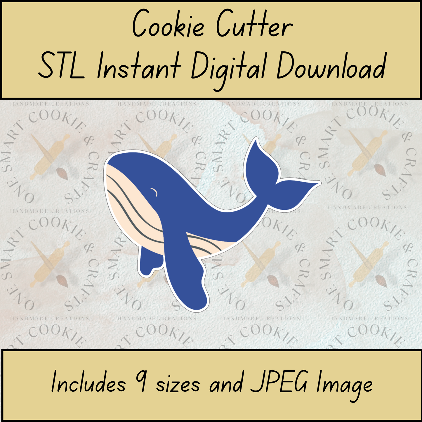 Whale Cookie Cutter STL File