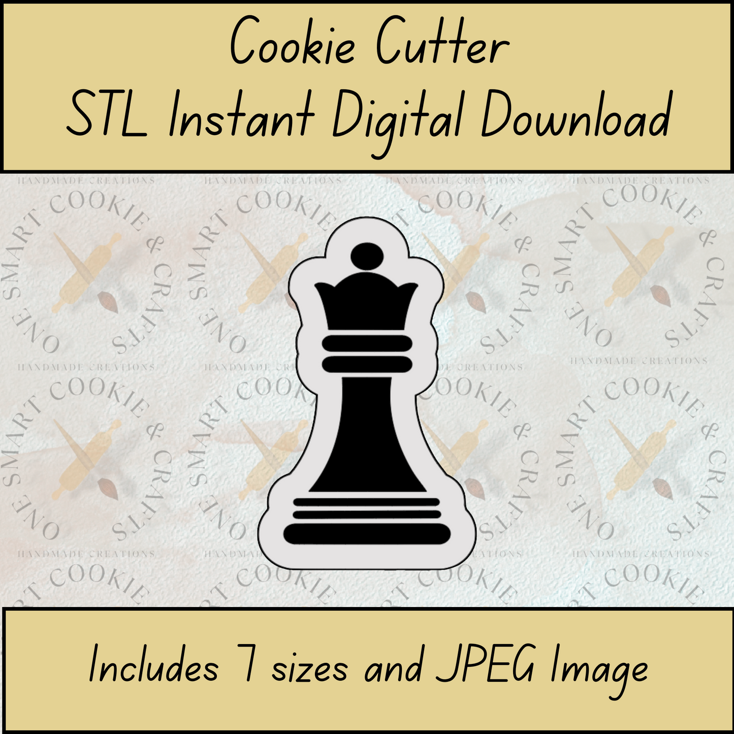 Chess Queen Cookie Cutter STL File