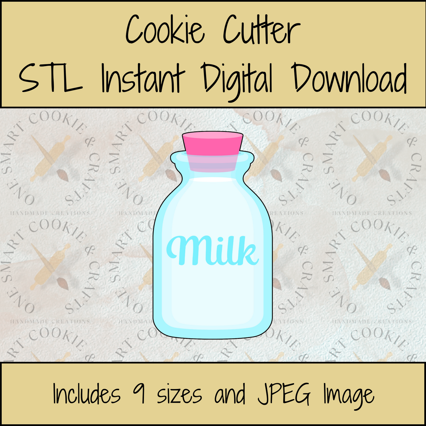 Milk Cookie Cutter STL File