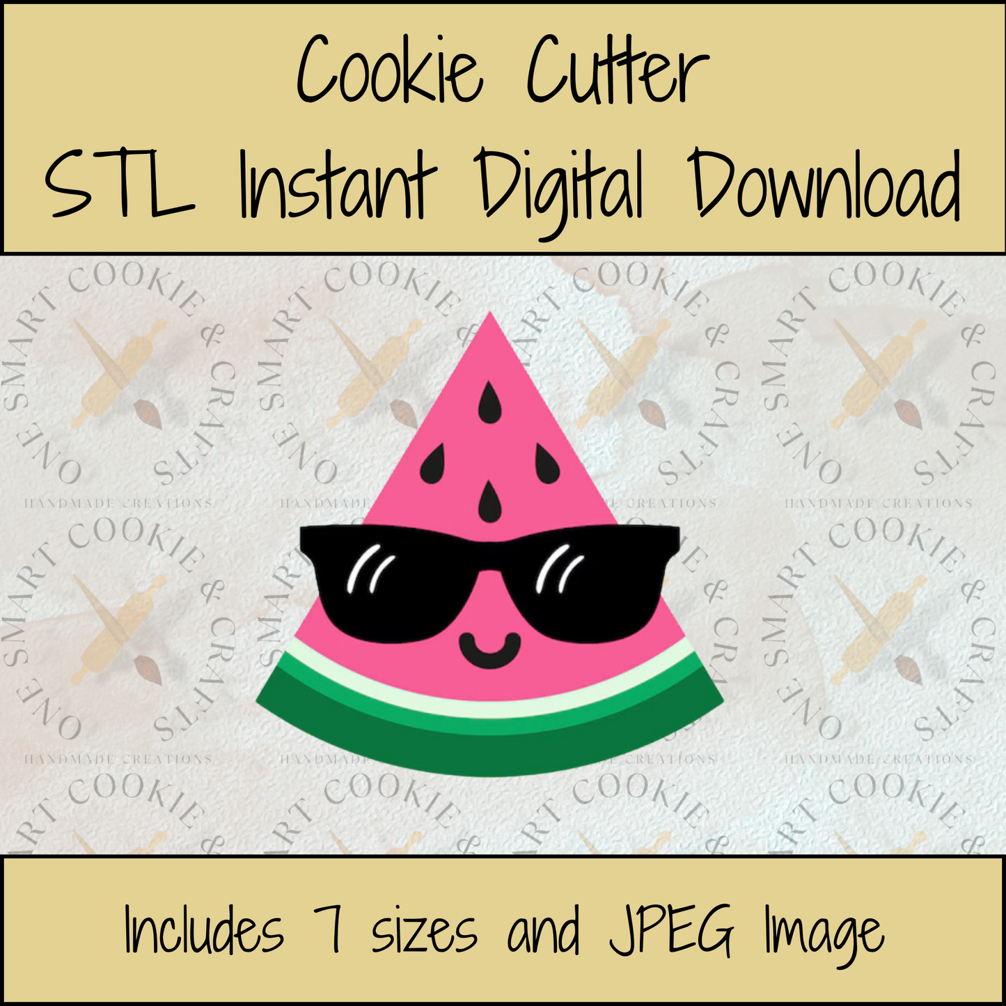 Sunglasses Watermelon Cookie Cutter STL File