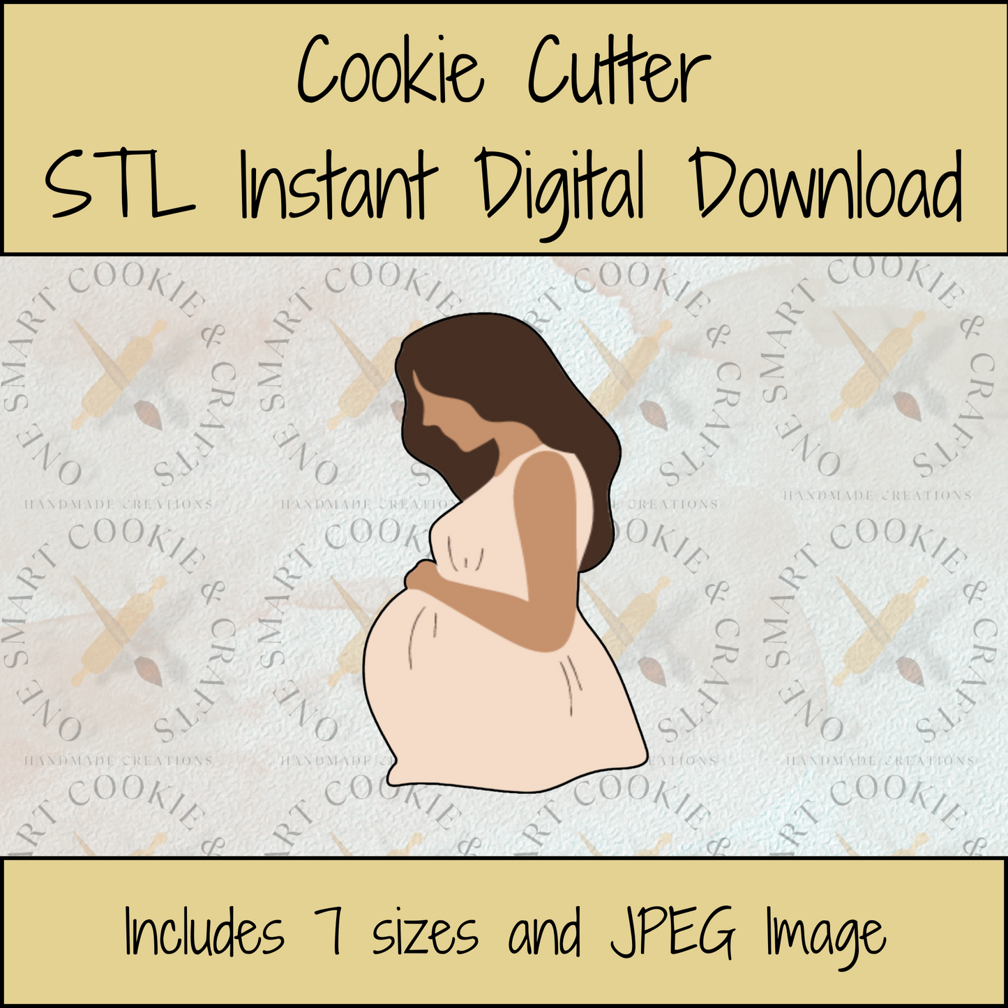 Pregnant Woman Cookie Cutter STL File