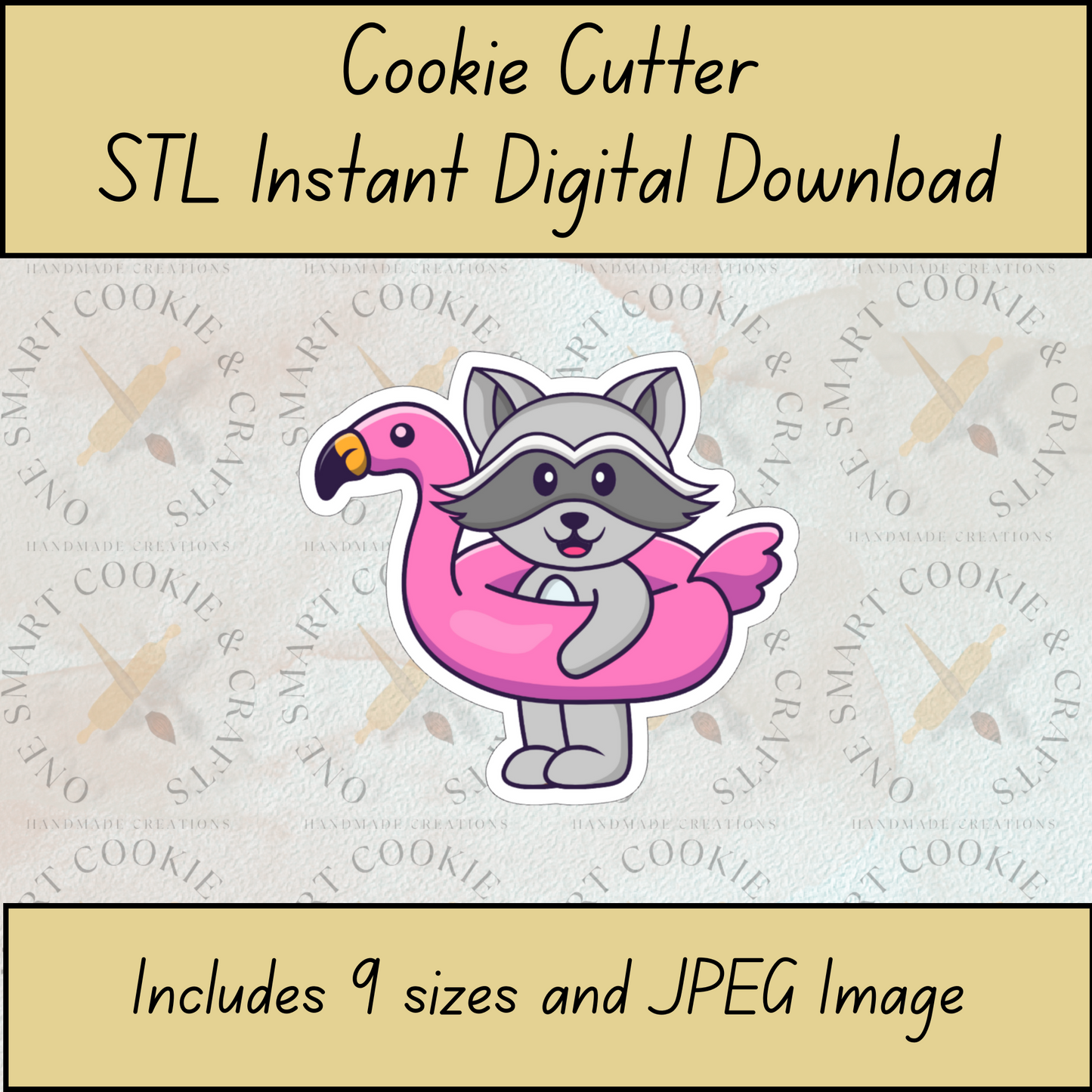 Swimming Raccoon Cookie Cutter STL File