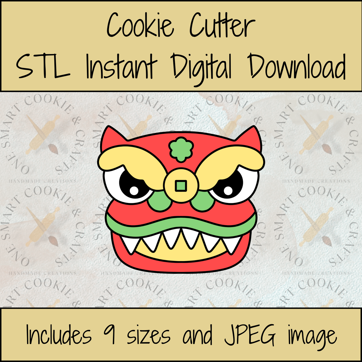 New Year Dragon Cookie Cutter STL File