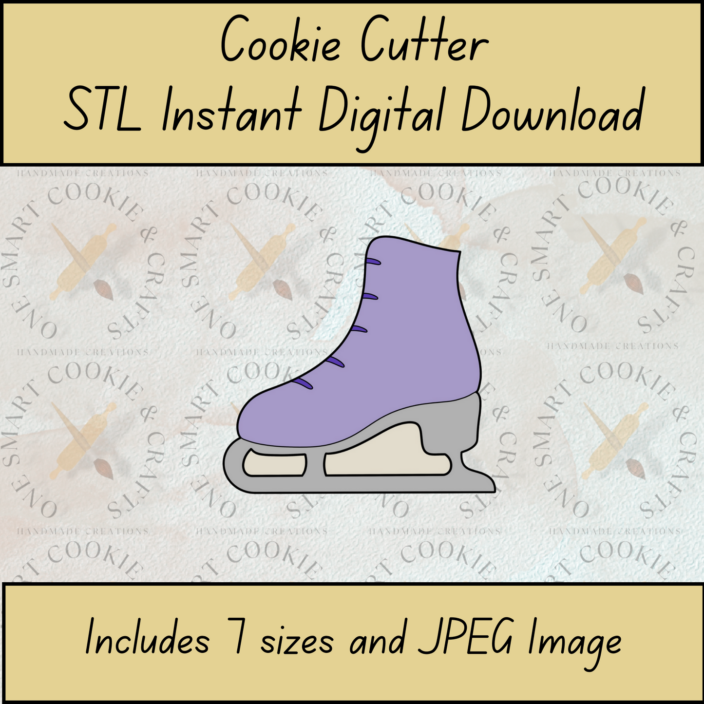 Ice Skate Cookie Cutter STL File