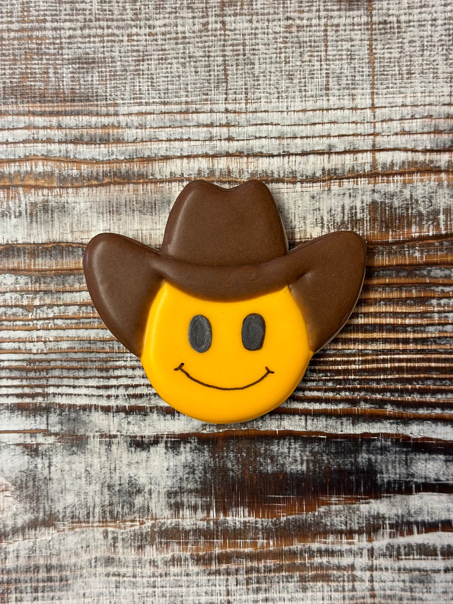 Cortador de galletas con sonrisa de vaquero