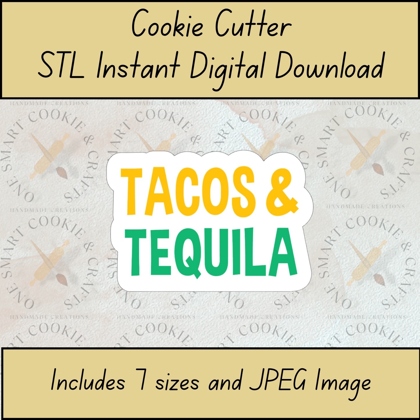 Tequila and Tacos Cookie Cutter STL File
