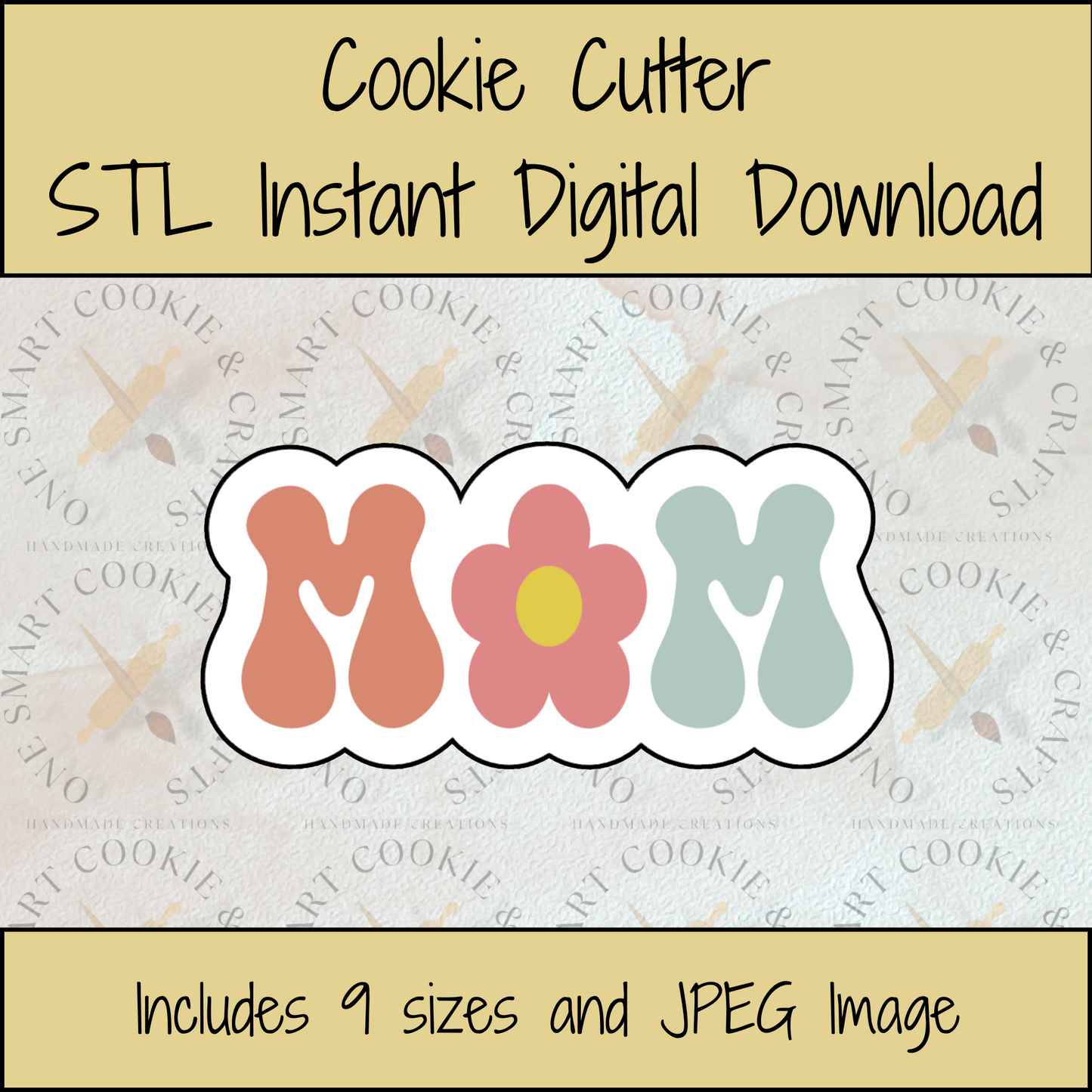 Mom Plaque Cookie Cutter STL File
