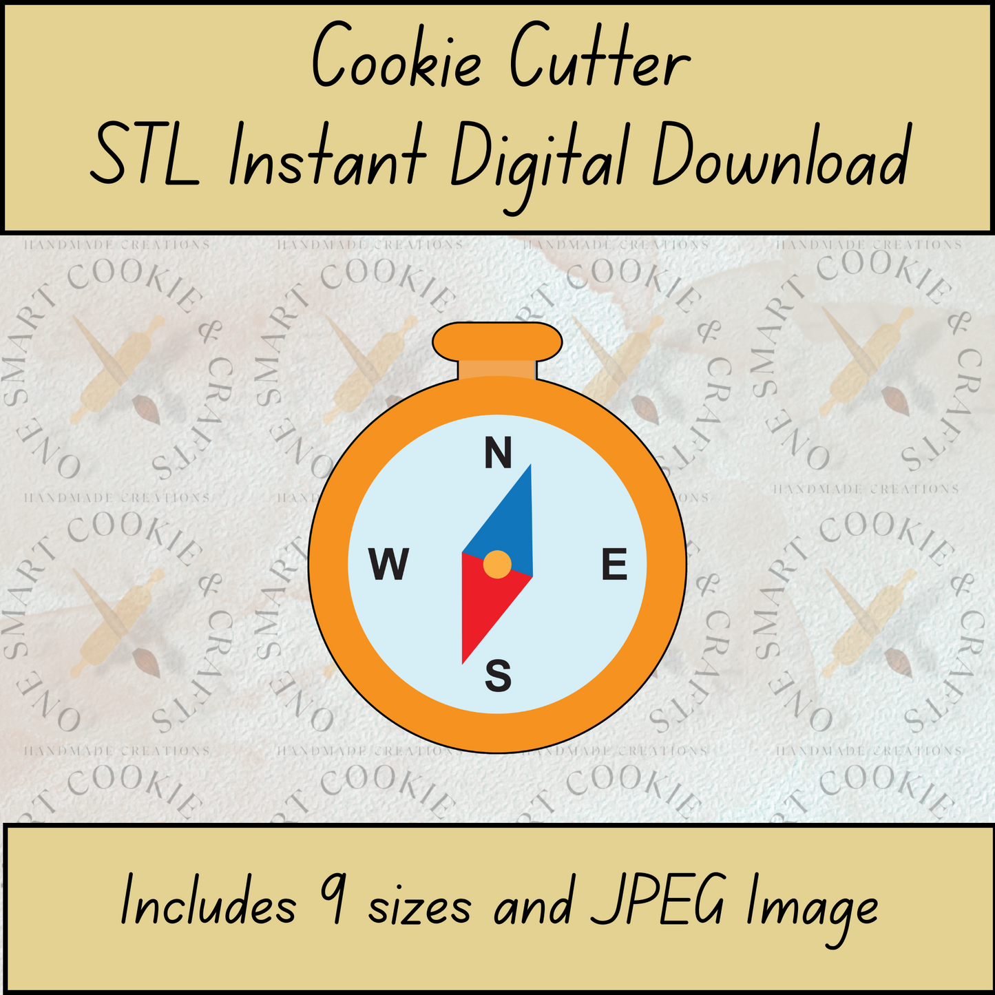 Compass Cookie Cutter STL File