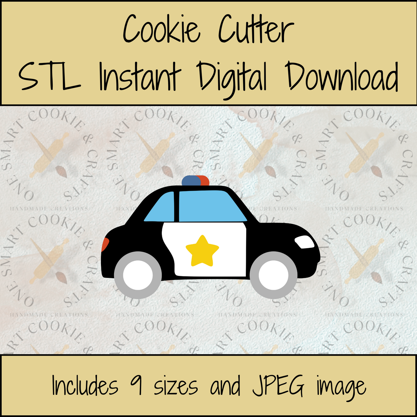 Police Car Cookie Cutter STL File