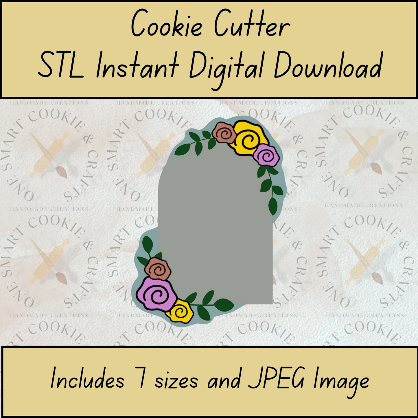 Floral Arch Cookie Cutter STL File