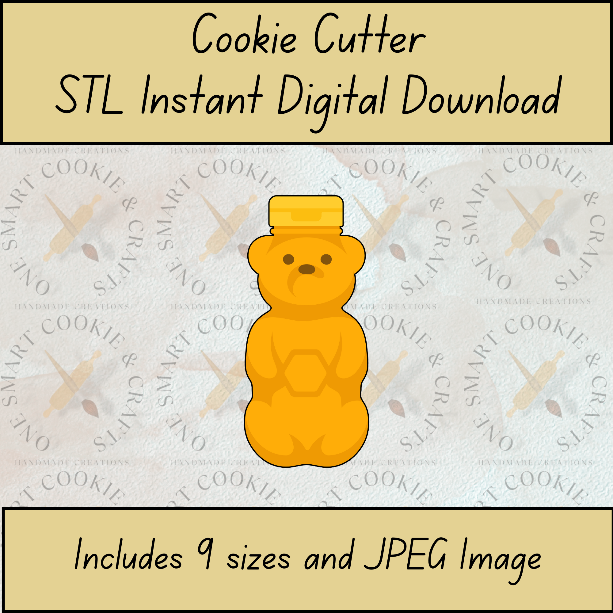 Honey Bear Cookie Cutter STL File – One Smart Cookie and Crafts