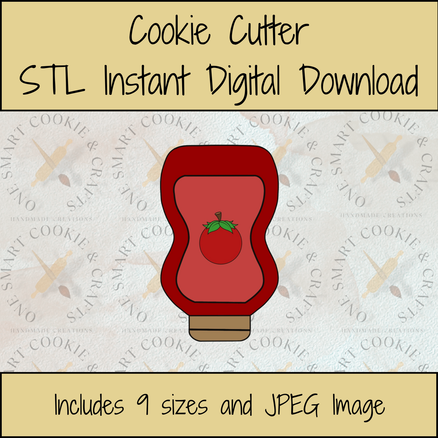 Ketchup Cookie Cutter STL File