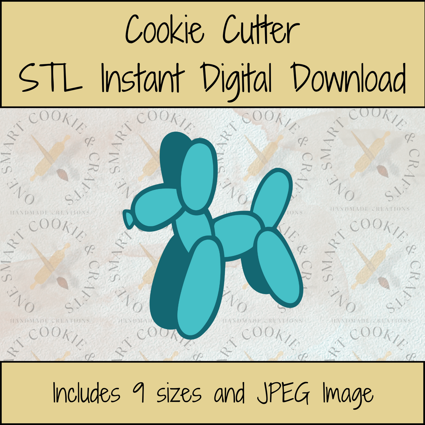 Balloon Animal Cookie Cutter STL File