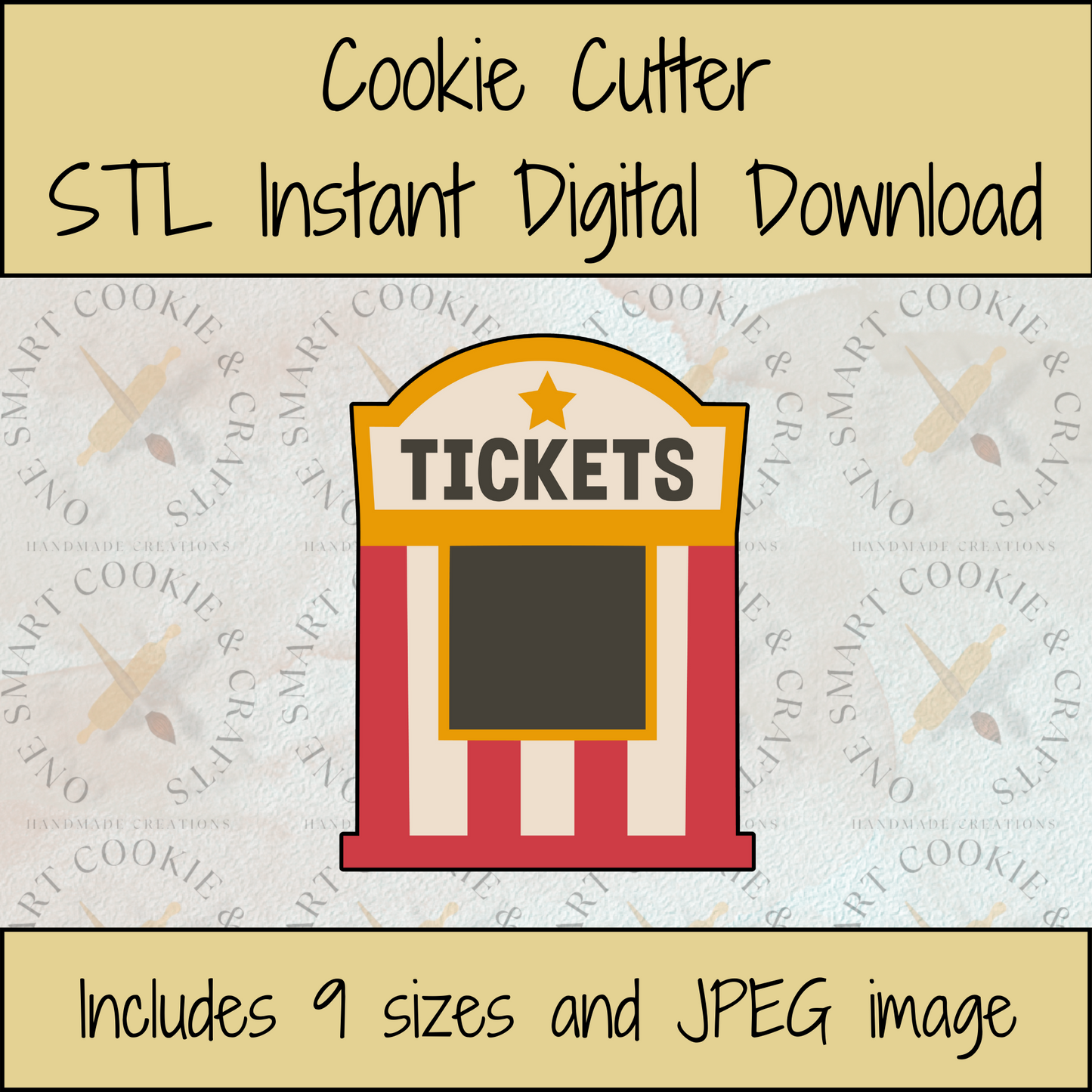Ticket Booth Cookie Cutter STL Tier