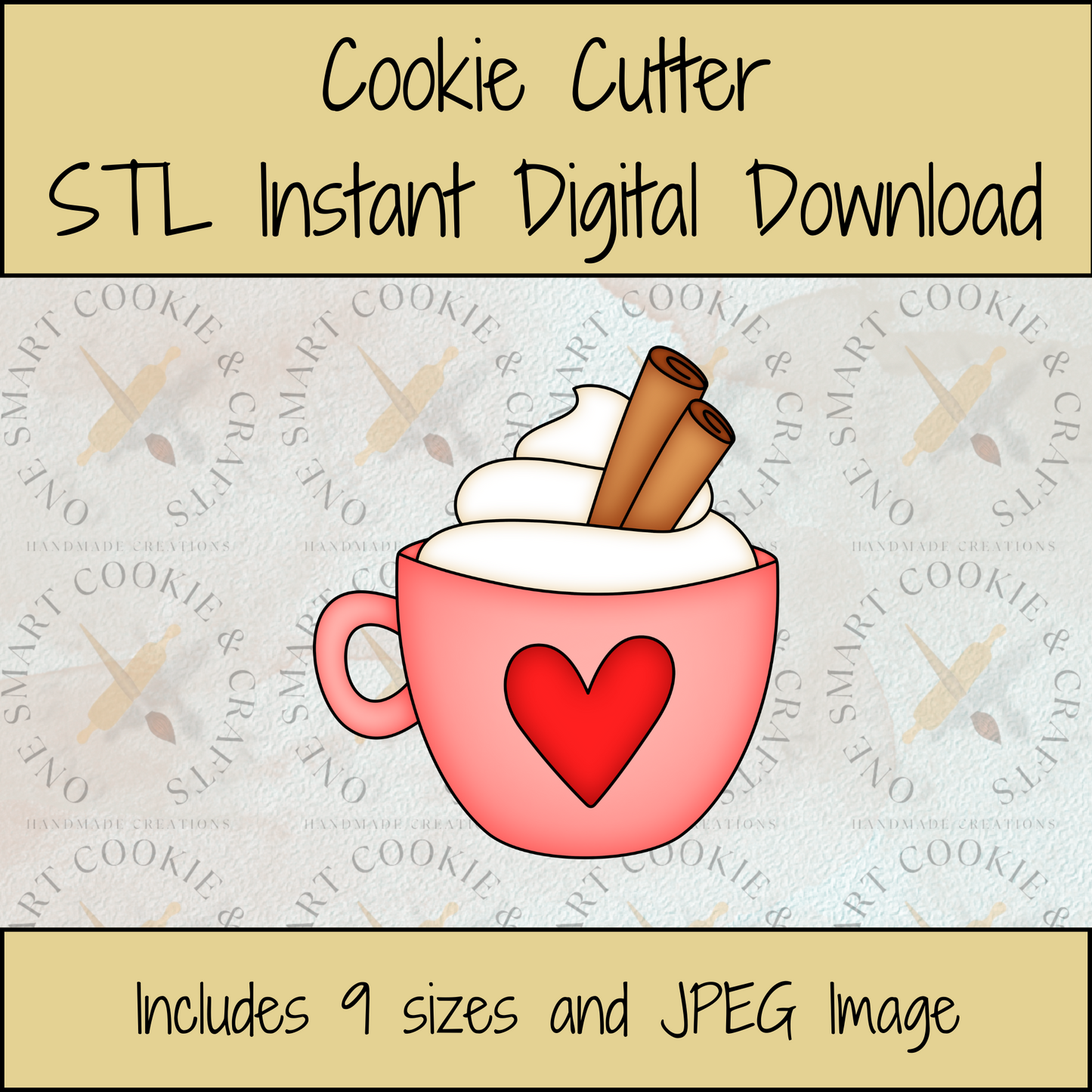 Cinnamon Coffee Cookie Cutter STL File