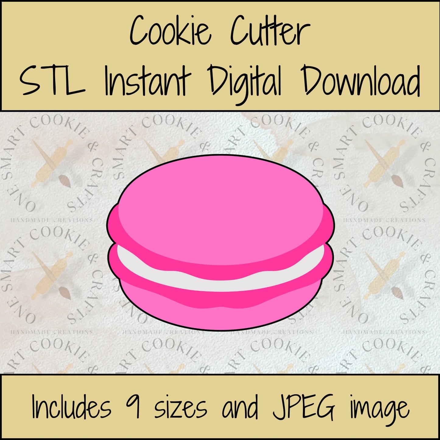 Macaroon Cookie Cutter STL File
