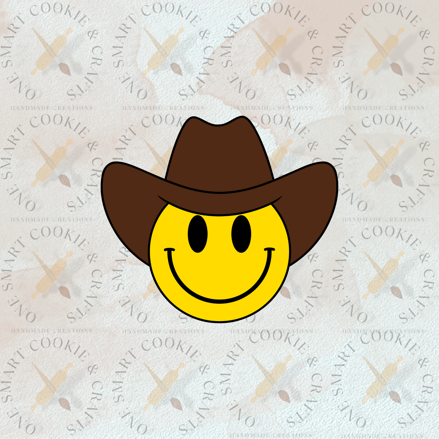 Cortador de galletas con sonrisa de vaquero
