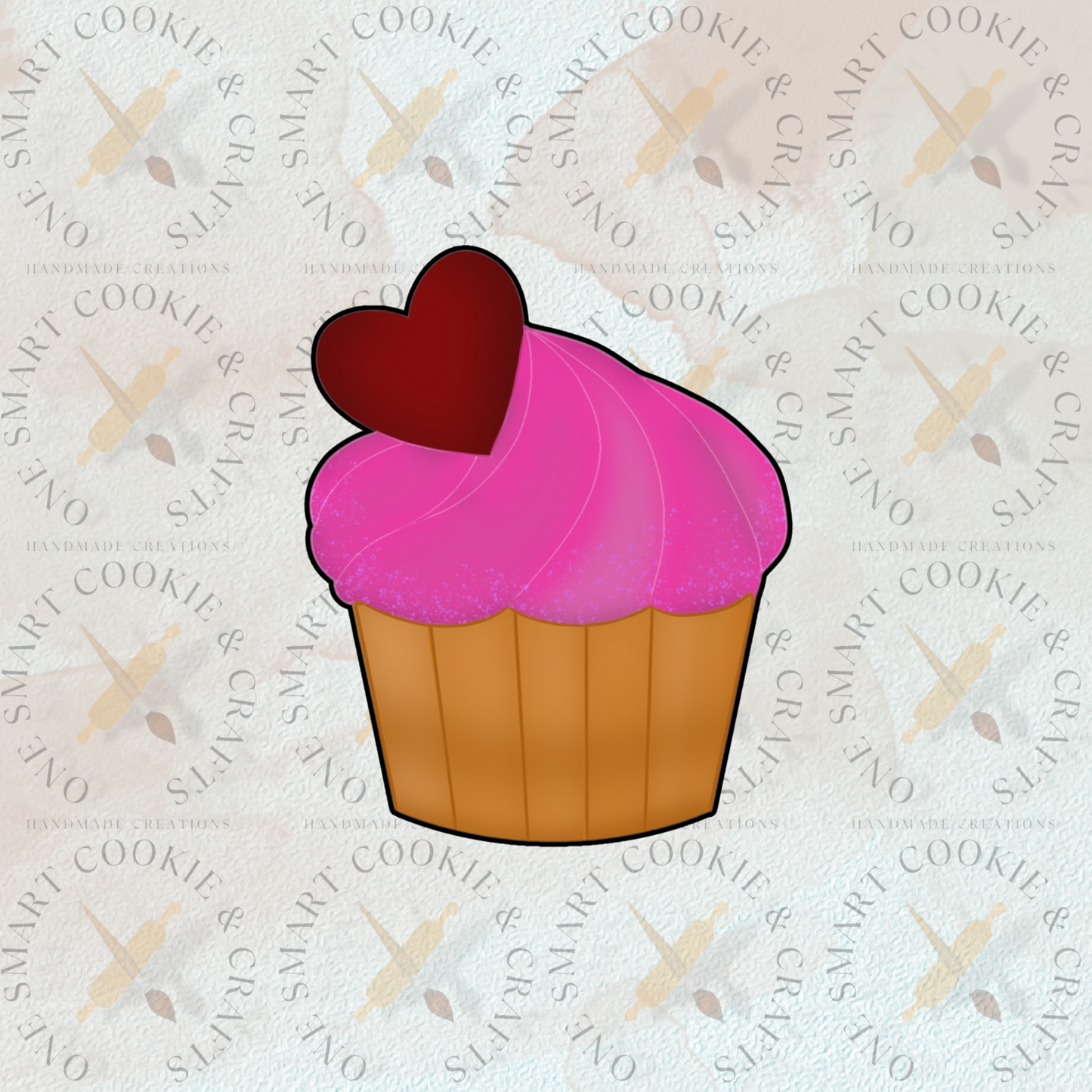 Cortador de galletas de cupcakes de corazón