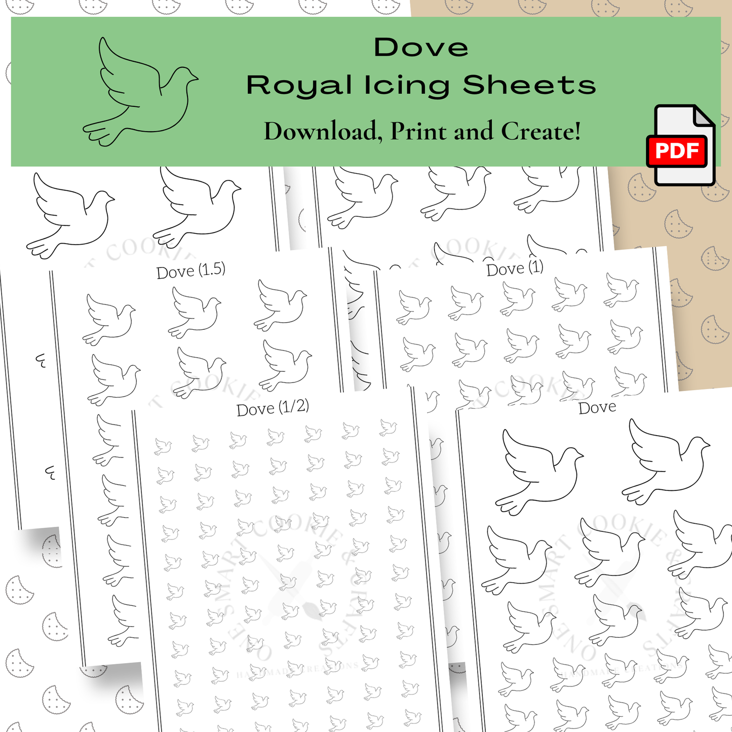 Dove Royal Icing Transfer Sheet