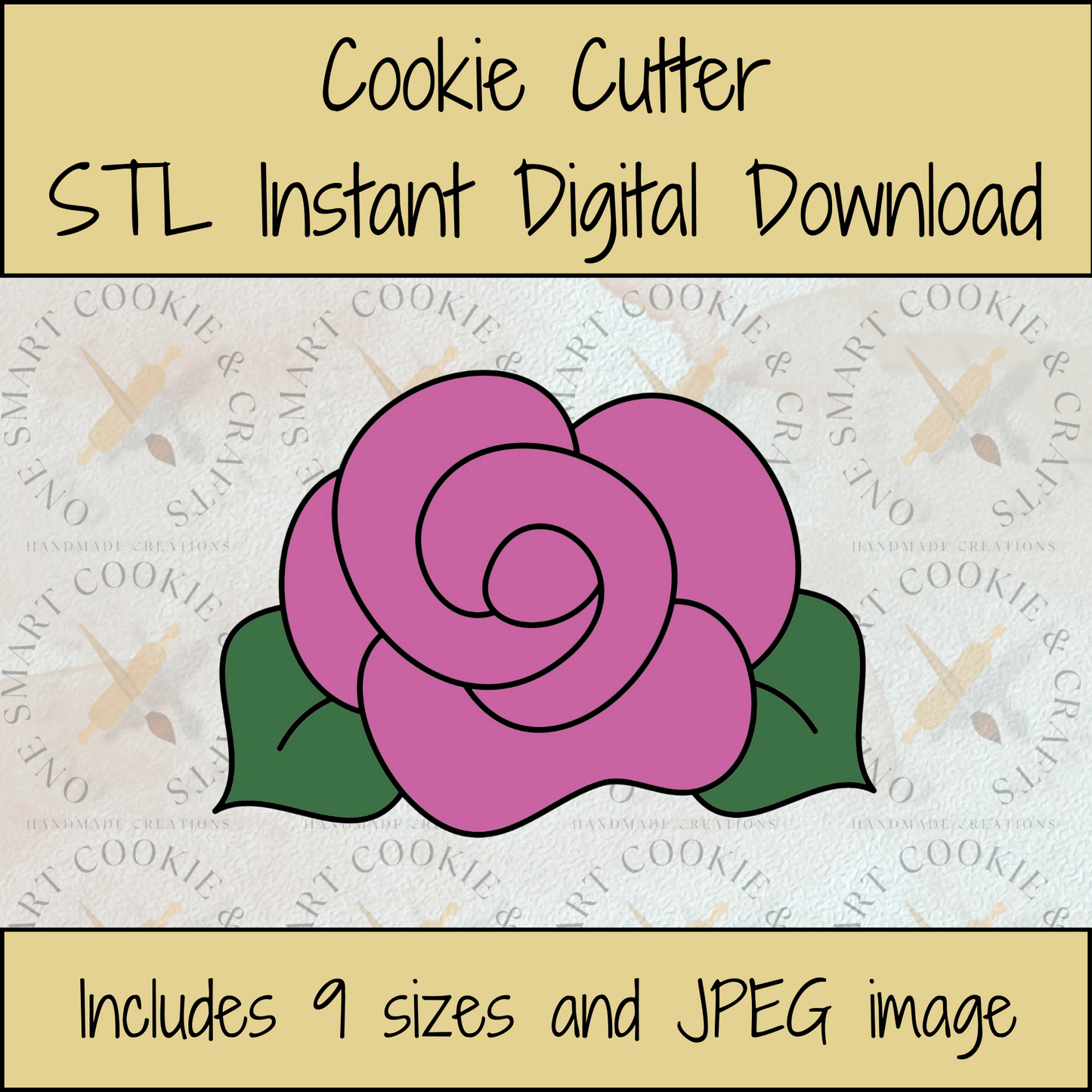 Rose Cookie Cutter STL File