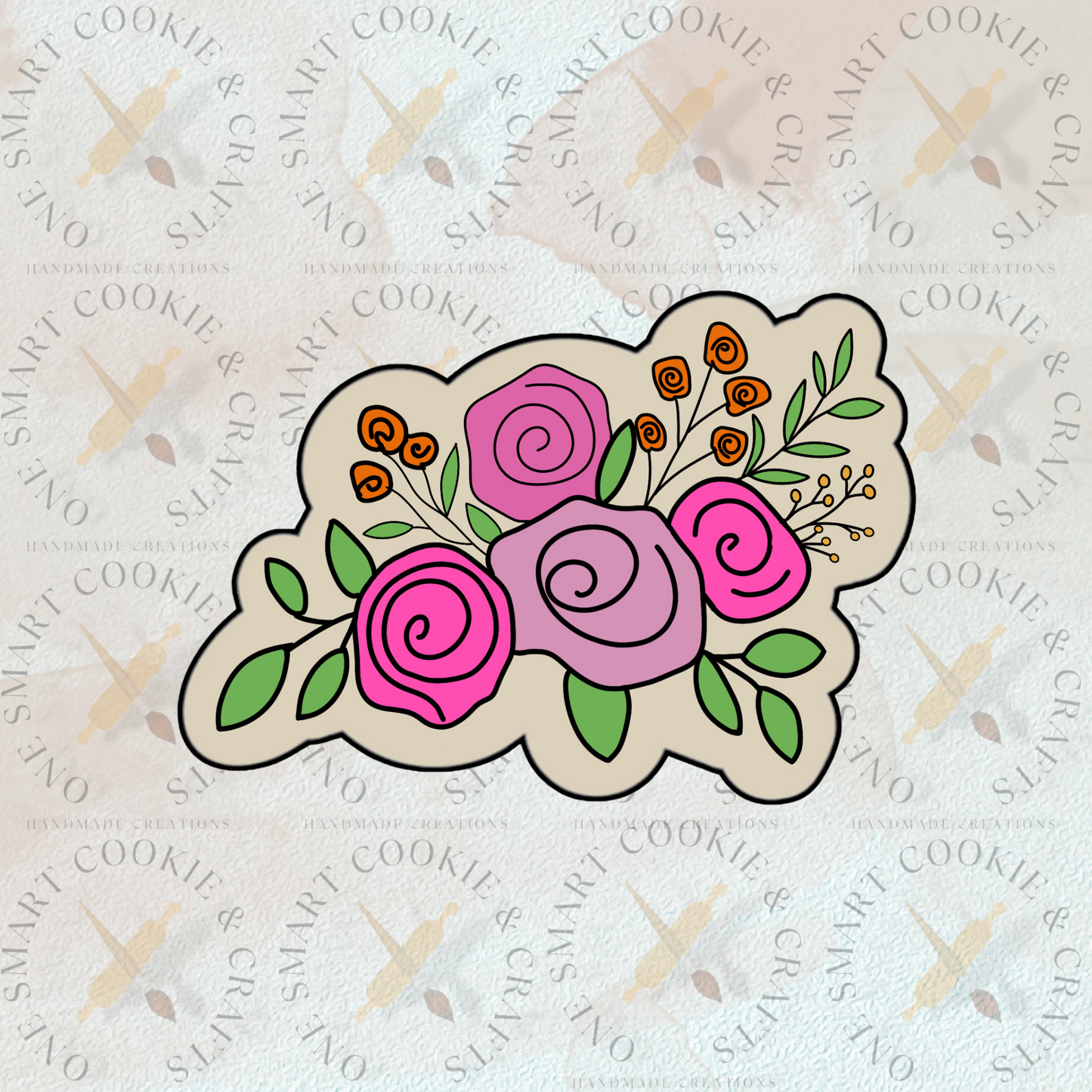 Cortador de galletas con placa floral