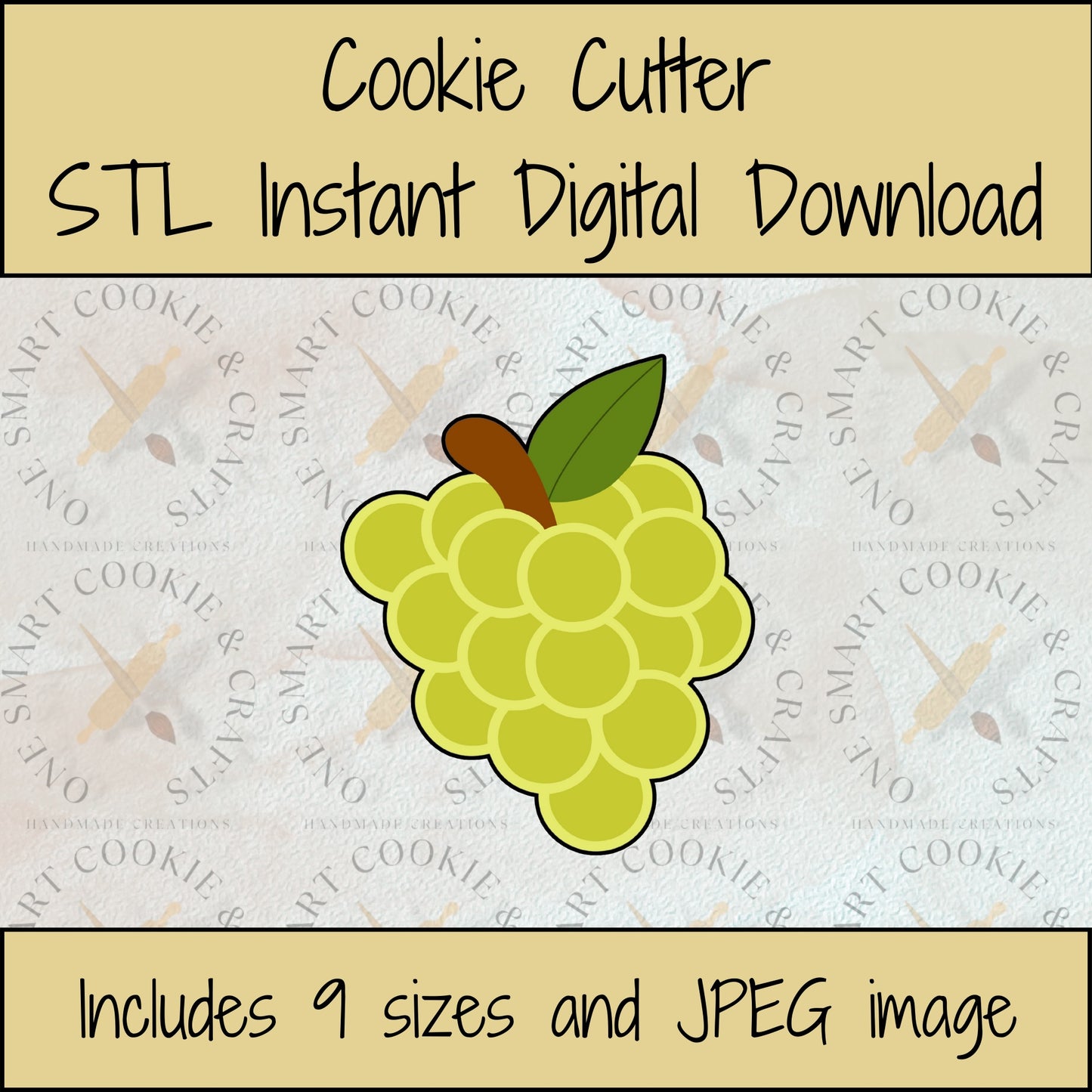 Grape Cookie Cutter STL File