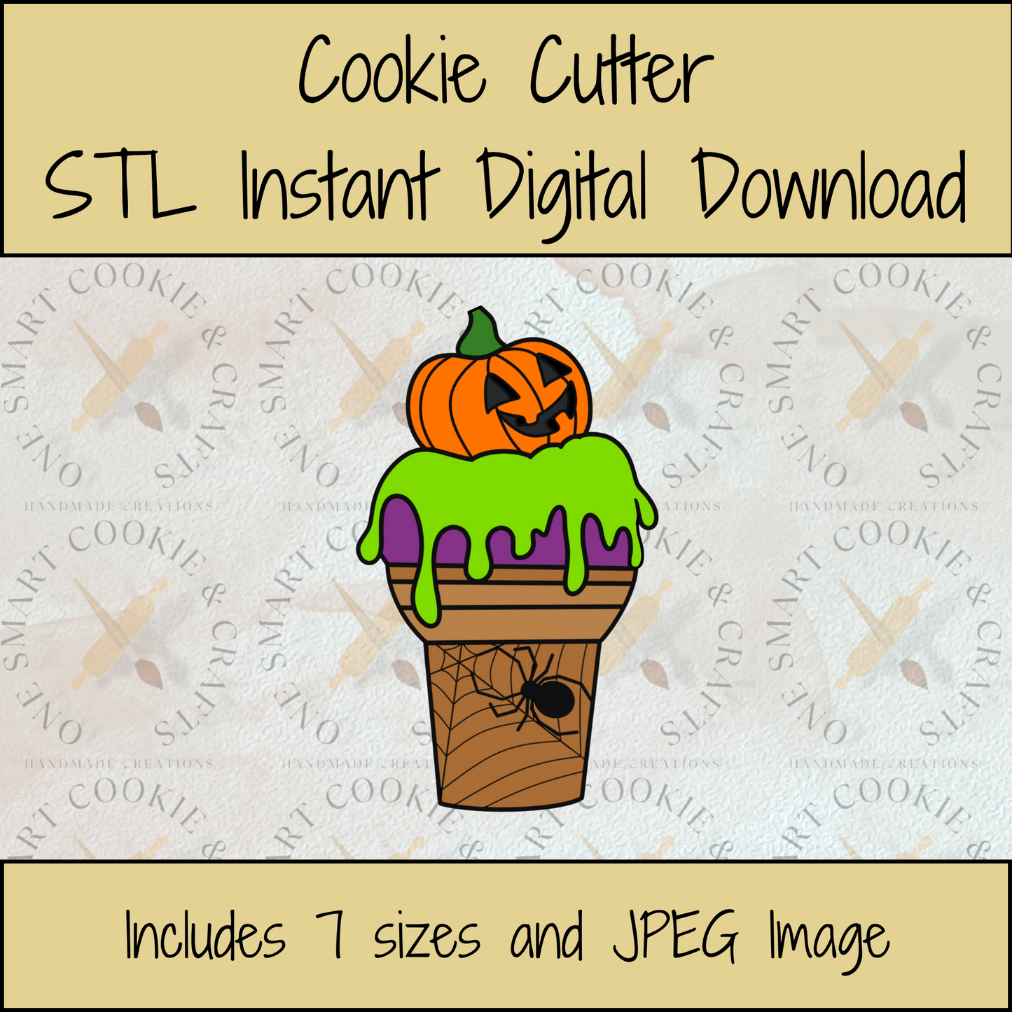 Halloween Ice Cream Cookie Cutter STL File