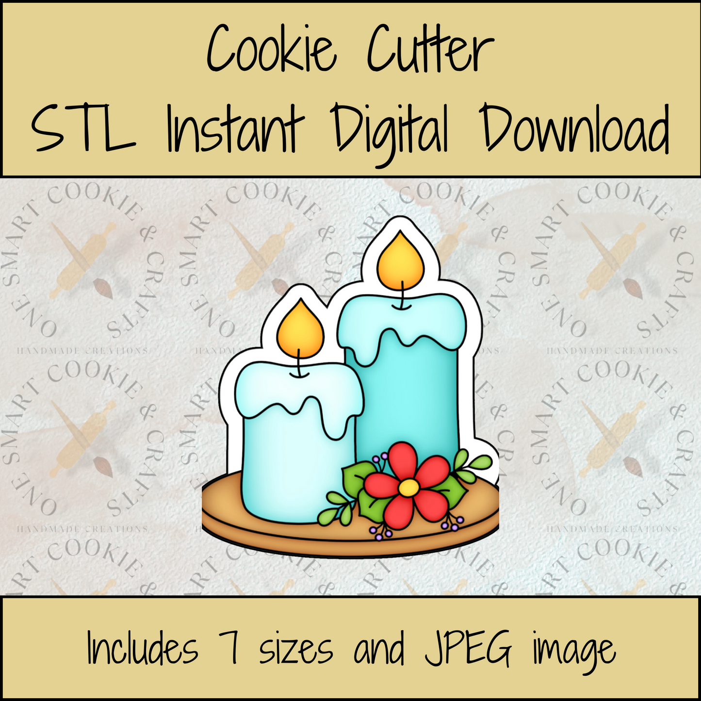 Candle Cookie Cutter STL File