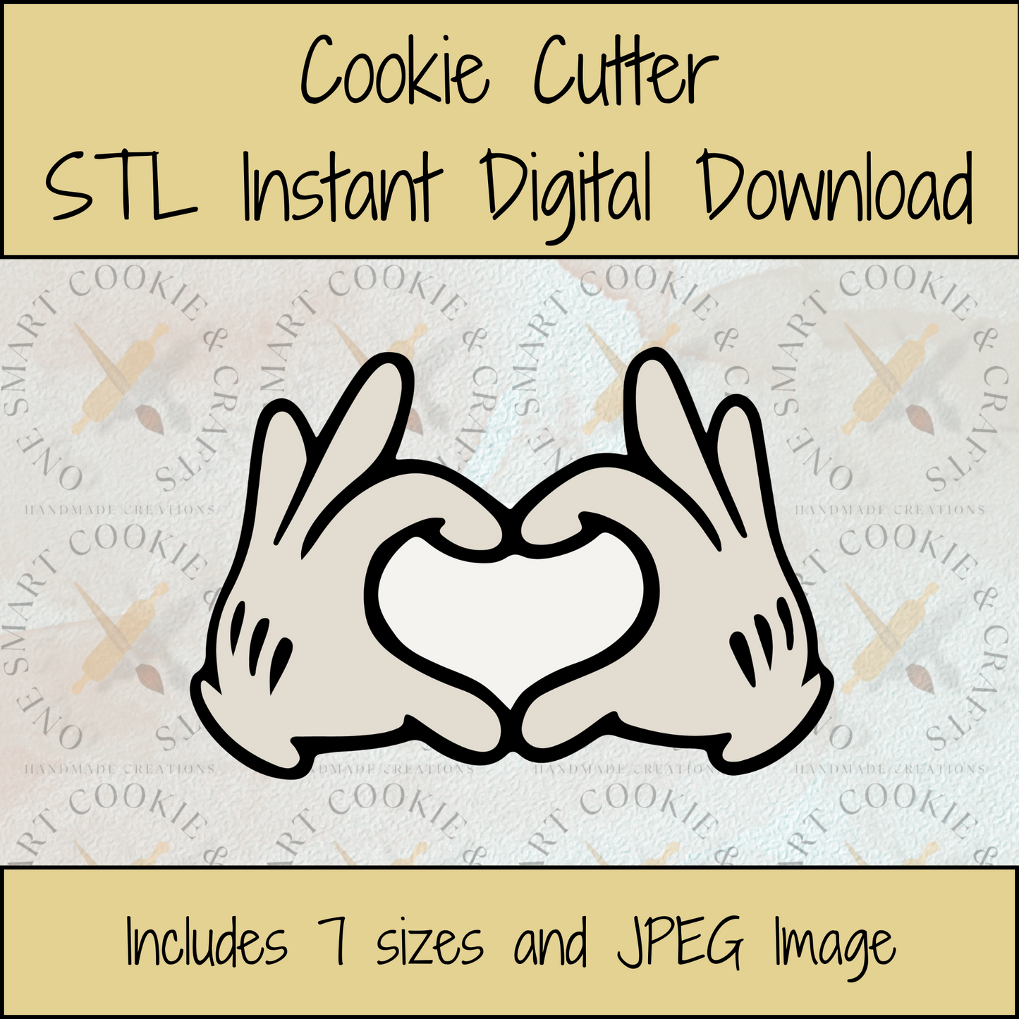 Heart Hands Cookie Cutter STL File