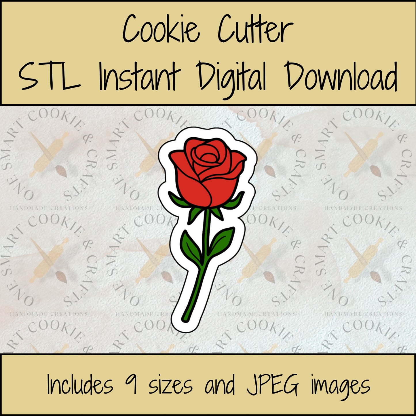 Rose Cookie Cutter STL File