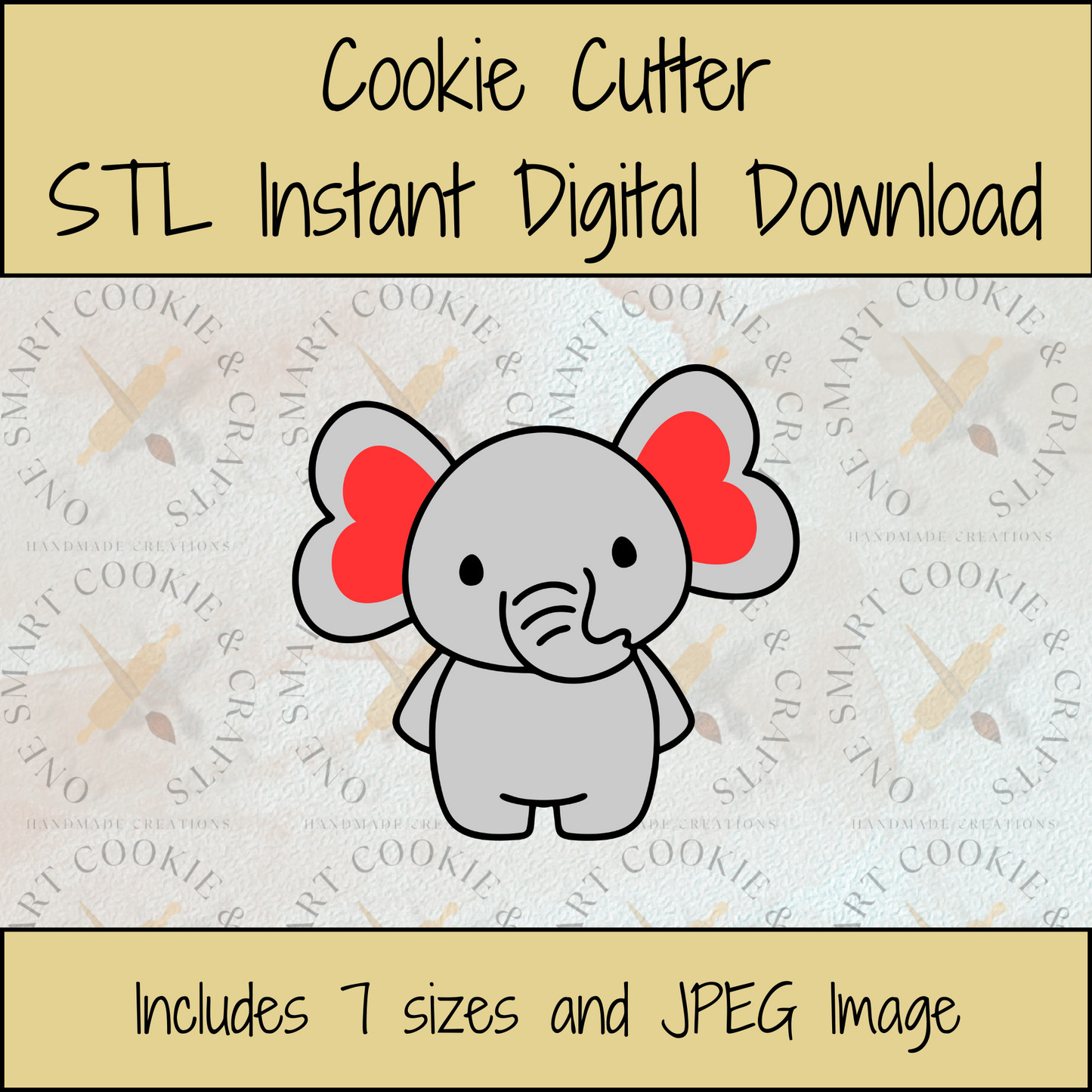 Elephant Heart Cookie Cutter STL