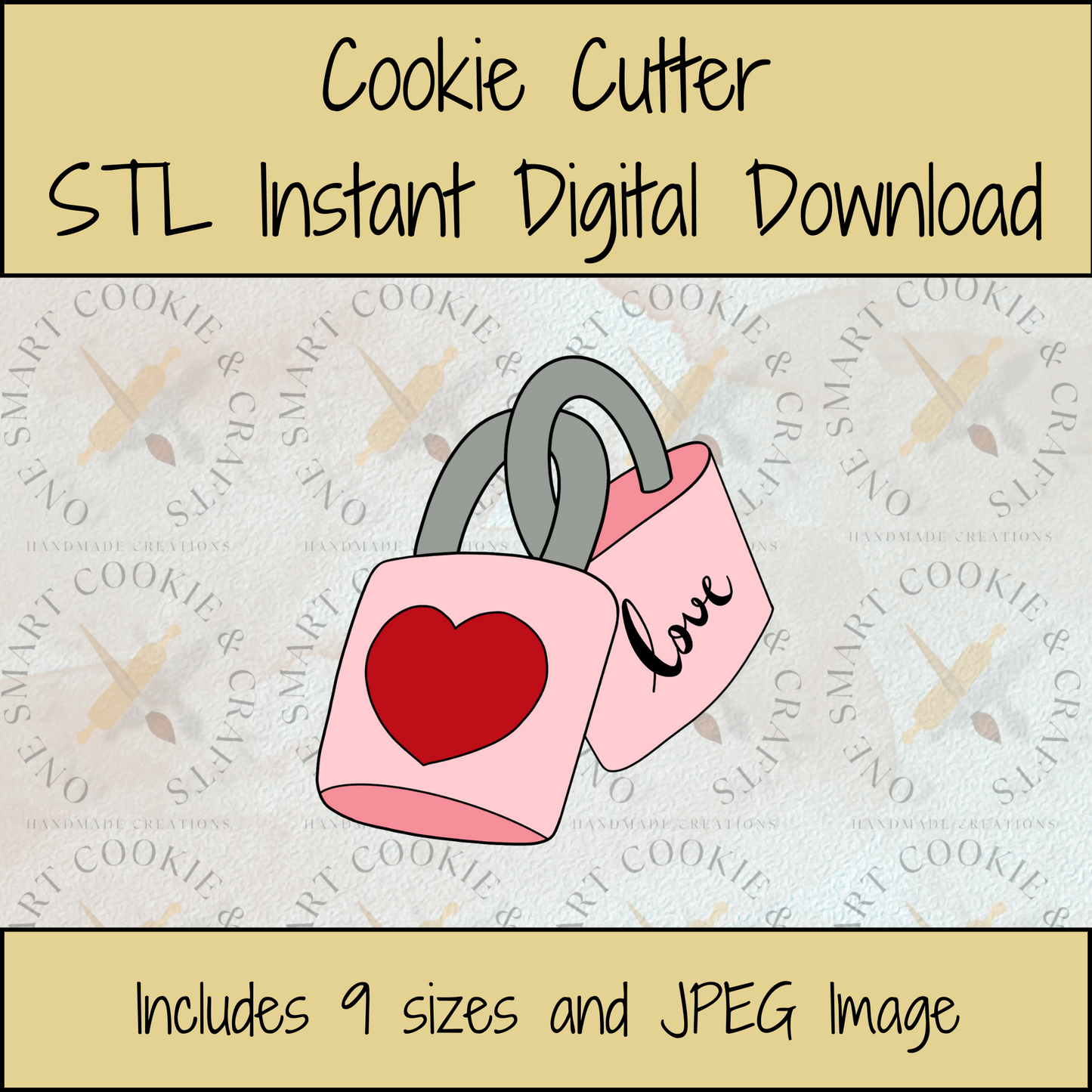 PadLock Heart Cookie Cutter STL File