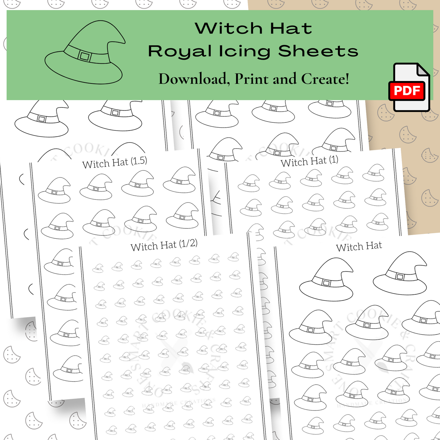 Witch Hat Royal Icing Transfer Sheet