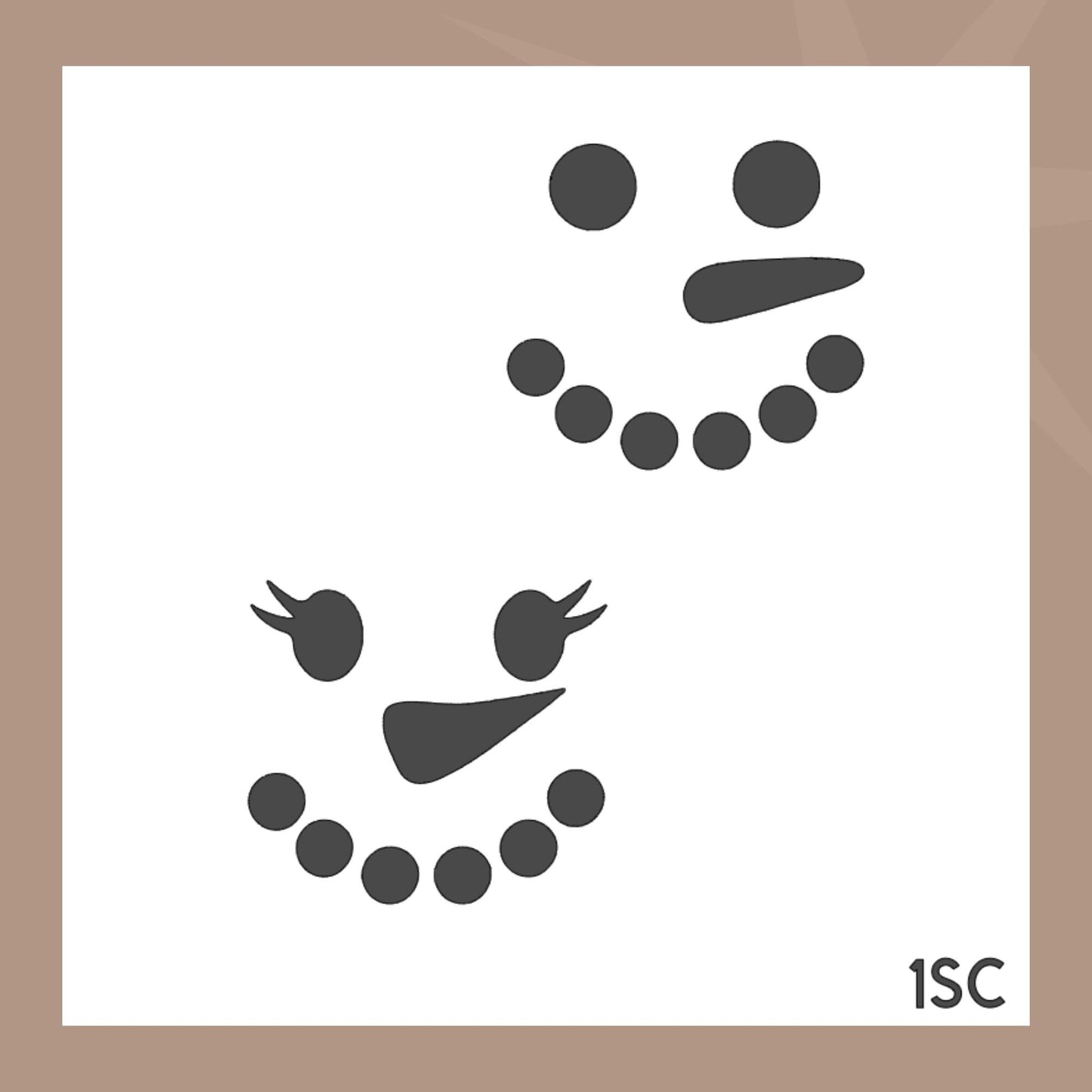 Plantilla de galleta con cara de muñeco de nieve