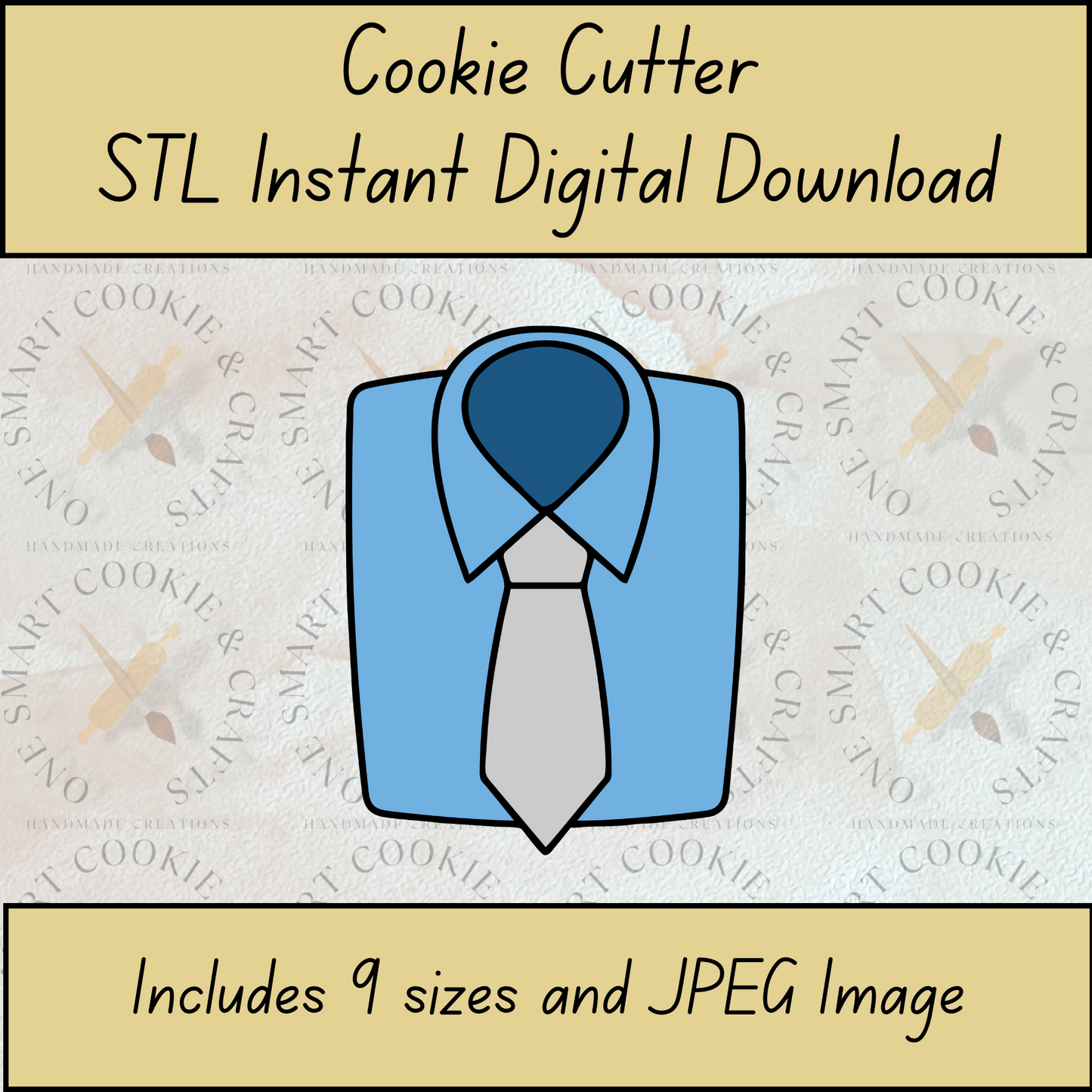 Shirt and Tie Cookie Cutter STL File
