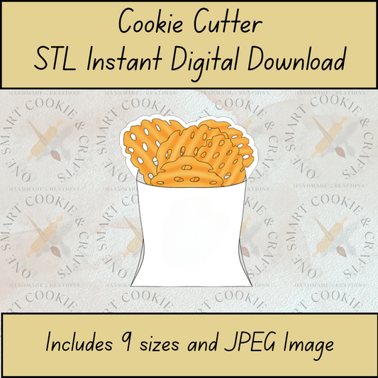 Waffle Fries Cookie Cutter STL File