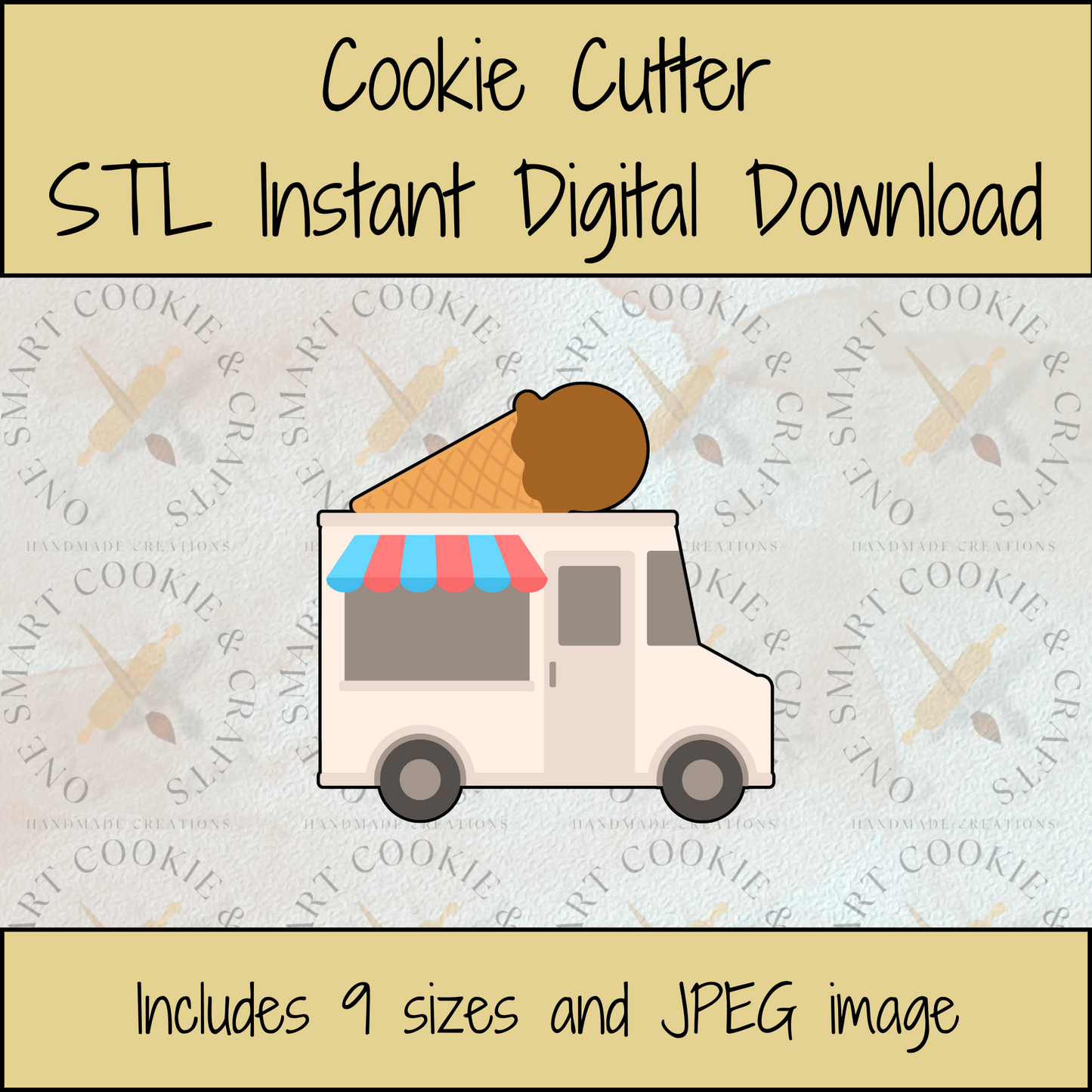 Ice Cream Truck Cookie Cutter STL File