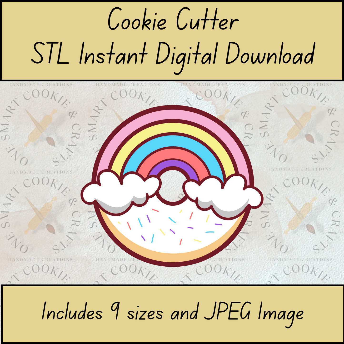 Rainbow Donut Cookie Cutter STL File