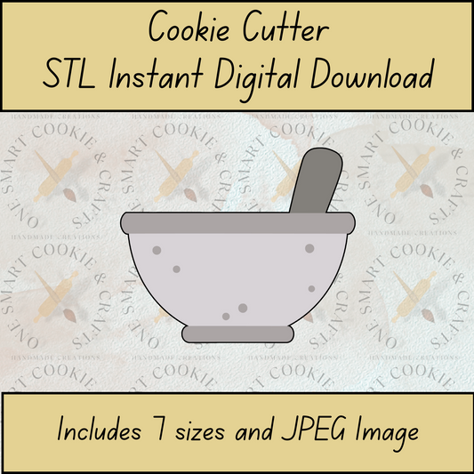 Mortar and Pestle Cookie Cutter STL File