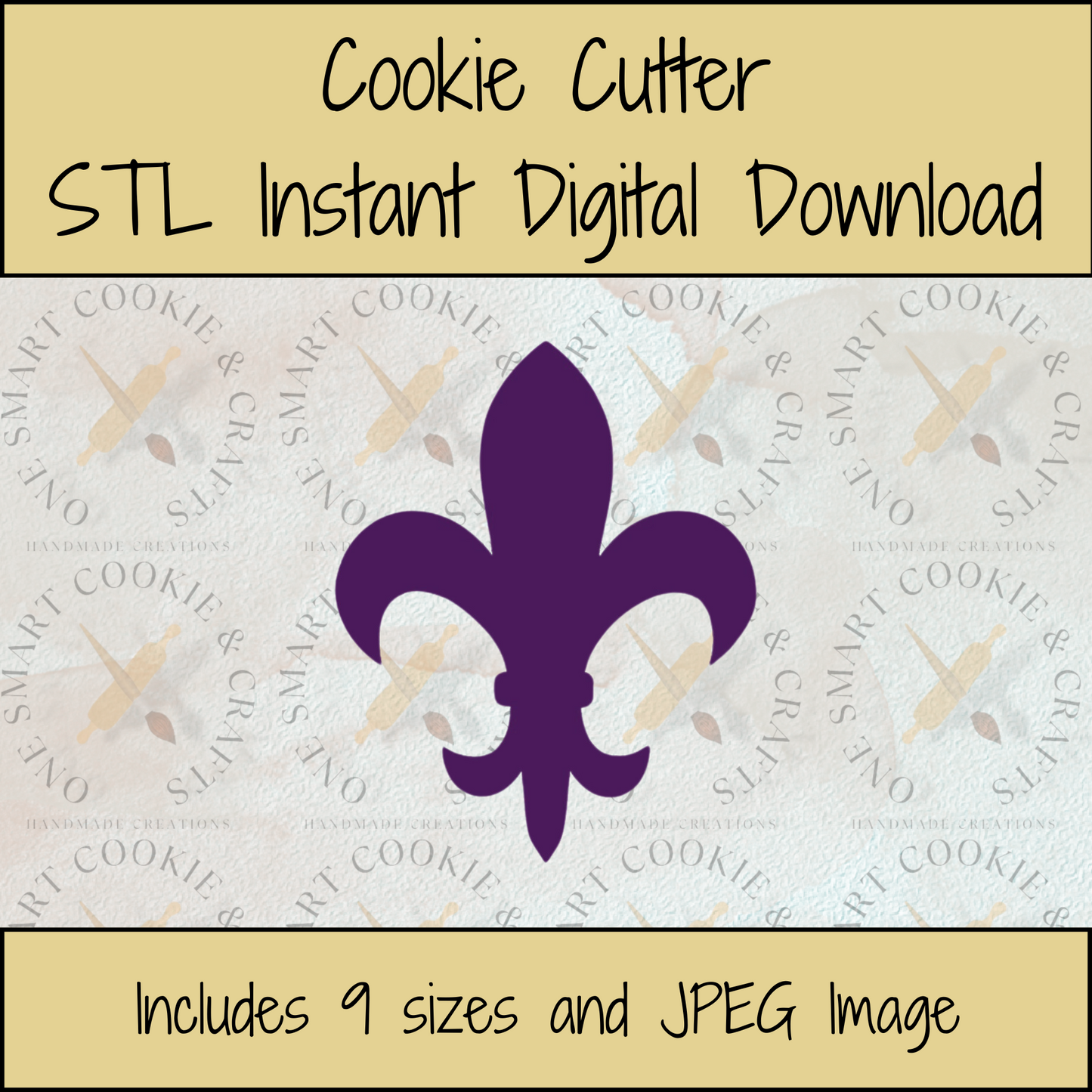 Fleur De Lis Cookie Cutter STL File