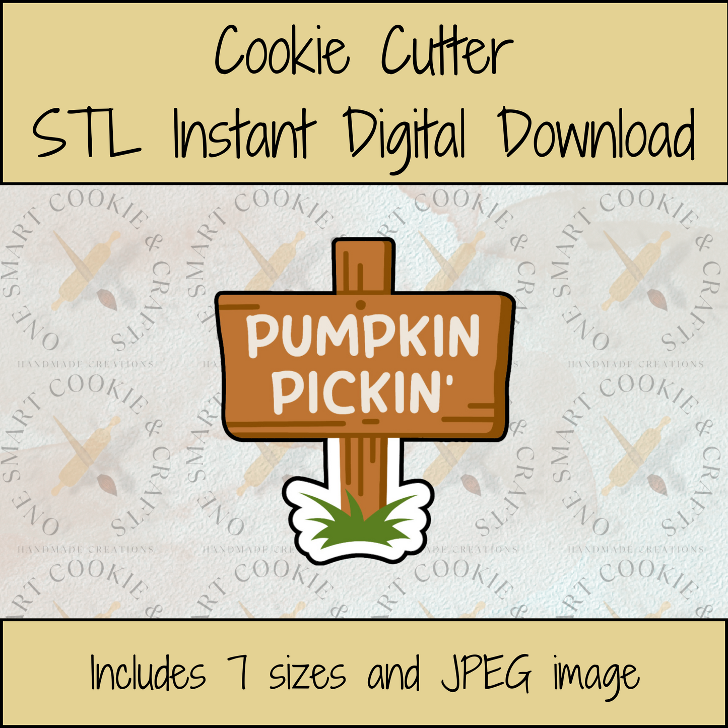 Pumpkin Sign Cookie Cutter STL File